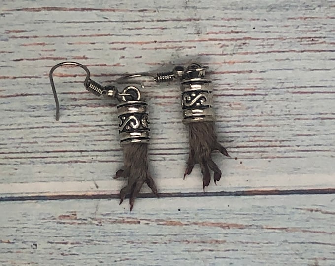 Taxidermy Rat feet Earrings made from real Rats Oddities Front feet