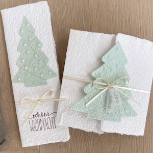Weihnachtskarte "Tannenbaum" aus handgeschöpftem Papier, 2 Formate