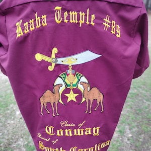 Embroidered Masonic Shriner Walking Shirt, Custom Personalized Apparel embroidered full back