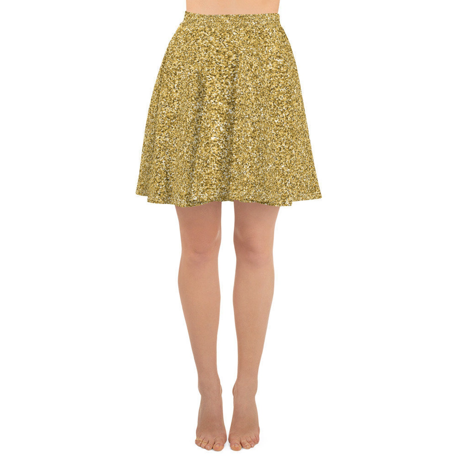 gold glitter skater dress