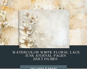 Vintage Floral Lace Junk Journal Paper: Printable Stationery (Digital Download)