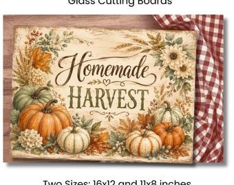 Homemade Harvest Pumpkin Cutting Board PNG, Fall Farmhouse Kitchen Sublimation Design, Autumn Decor, Thanksgiving, Digital Download