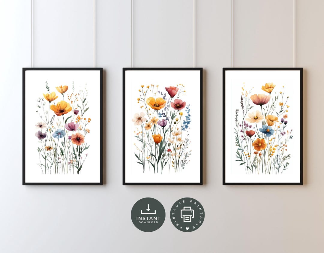 Wildflowers Printable Wall Art Poster Print, Digital Instant Download ...