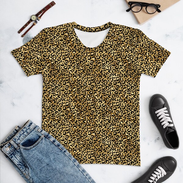 Black Cheetah Print T Shirt Etsy