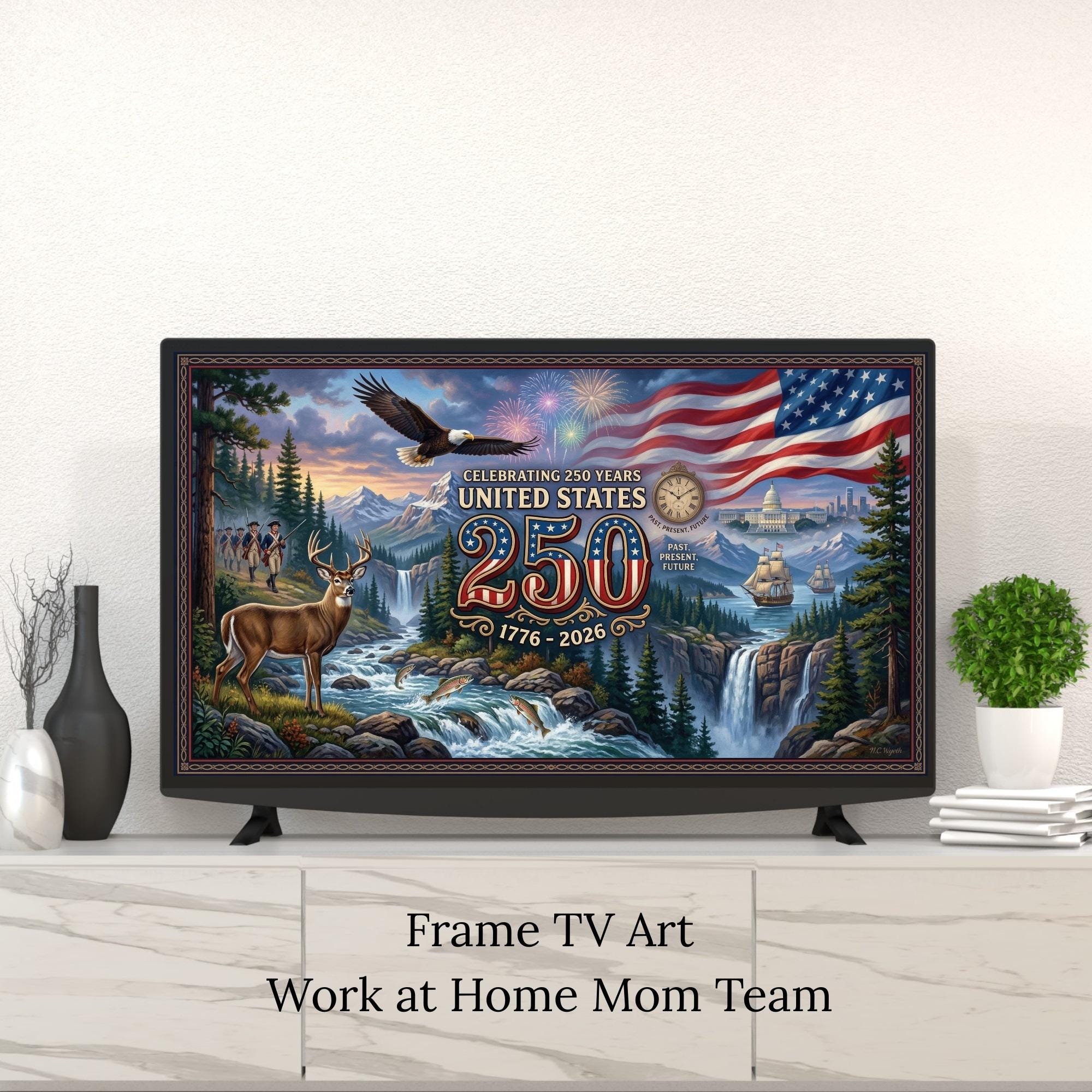 250th Anniversary USA Patriotic Samsung Frame TV Art (digital