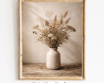Dried Wildflower Print, Rustic Farmhouse Style, Botanical Wall Art (Digital Download)