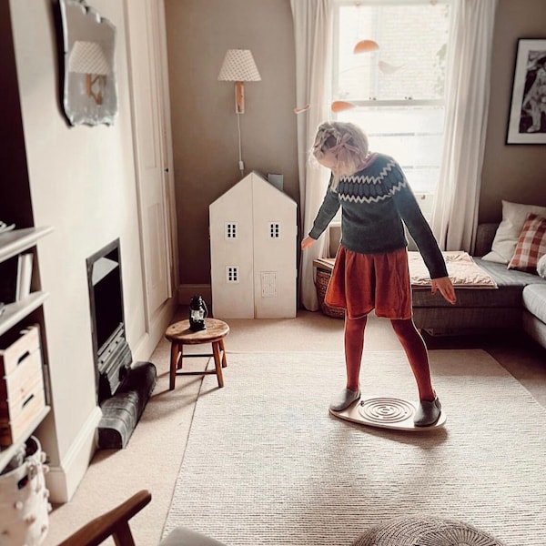 Huku Ulu Wobble Board for Kids: Handmade Wooden Balance Toy