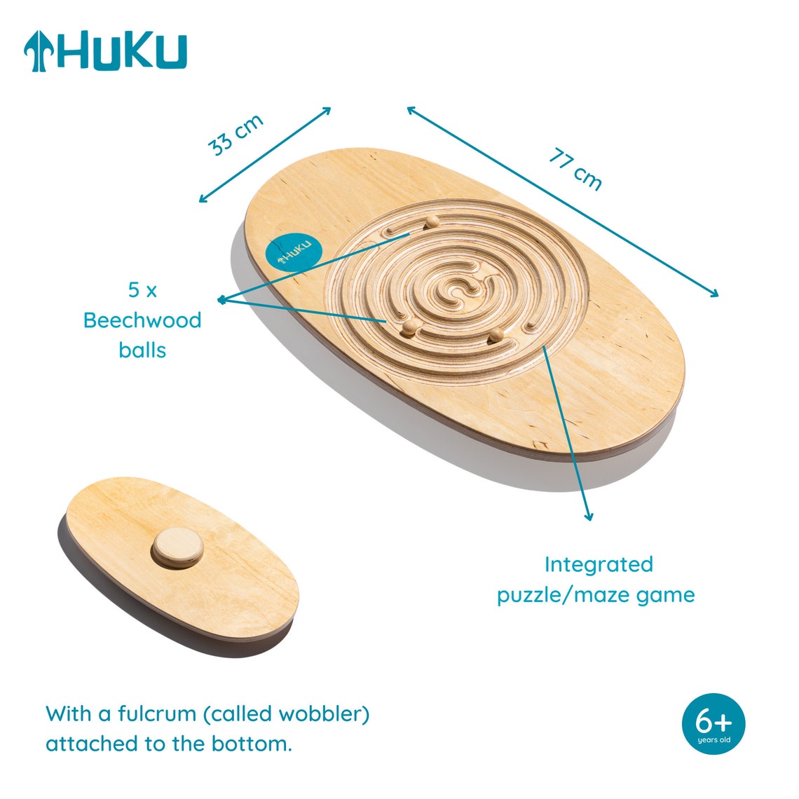 Huku Ulu Balance Board for Kids Handmade Wood Balance Toy Etsy