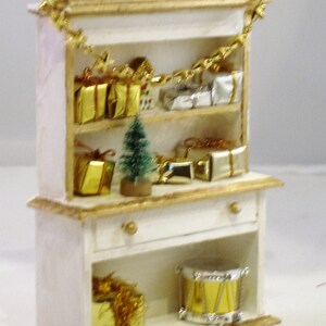 Mini Christmas Hutch White with gold trim image 2