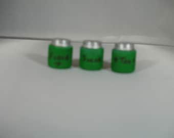 Mini bidons en bois vert - Ensemble de trois