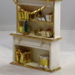 Mini Christmas Hutch White with gold trim image 4