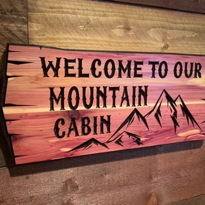 Personalized Cabin Retreat Sign Wooden Signs House Camp Sign Custom Outdoor Name Signs Custom Wood Signs Family Name Sign Mountains RV Sign