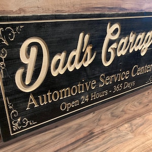 Cadeaux pour des cadeaux d’hommes pour lui mari cadeau personnalisé signe de garage en bois Signe boutique personnalisée homme anniversaire Construction Wood Workshop Sign