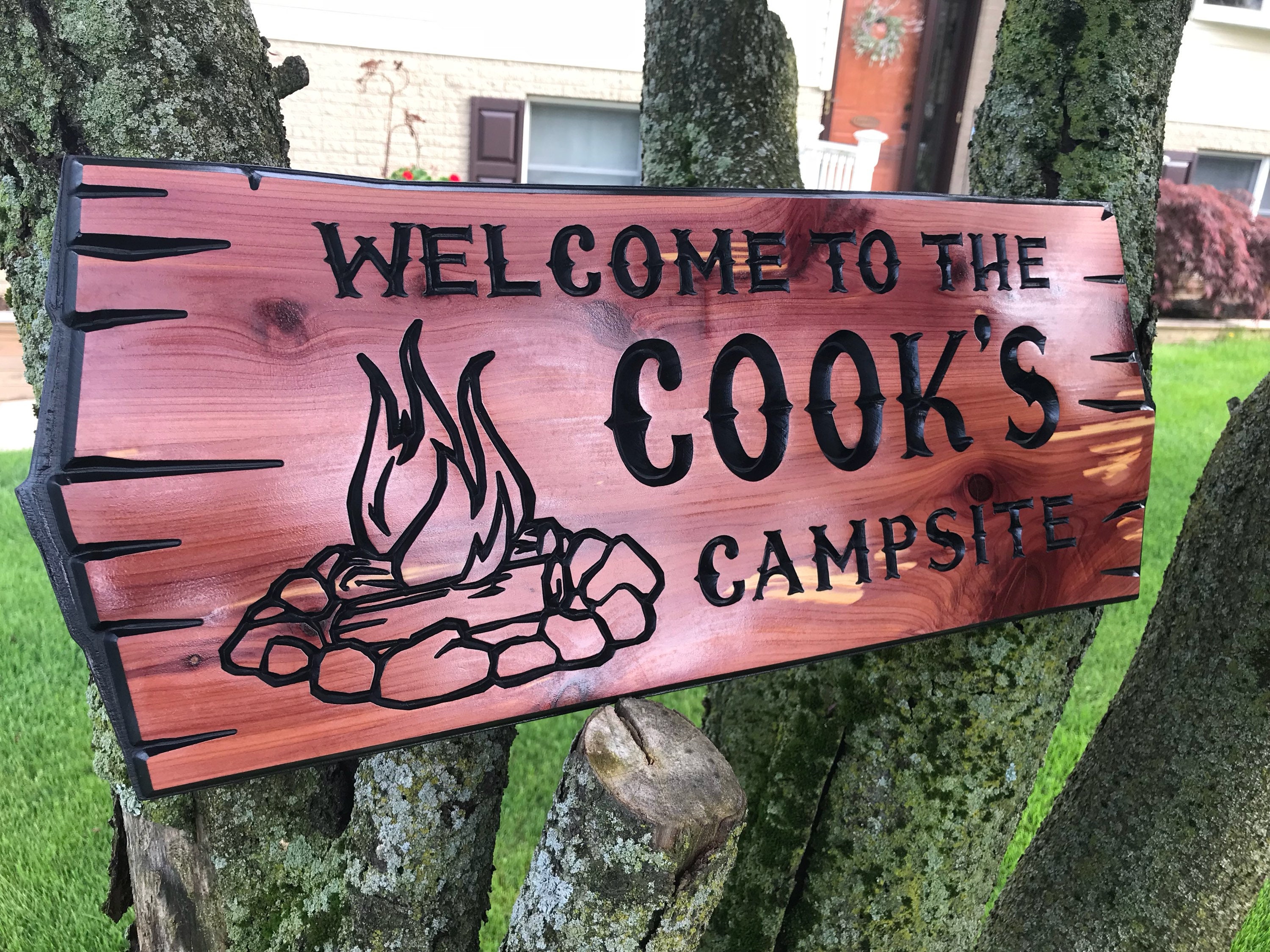 Personalized Camping Sign Custom Rustic Family Campsite RV Etsy