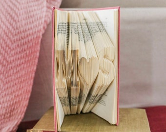 Folded Book Art, Anniversary Gift, 1st Wedding Anniversary, Christmas Gift, Gift for Her, Wedding Present, Paper Anniversary, Book Nerd Gift
