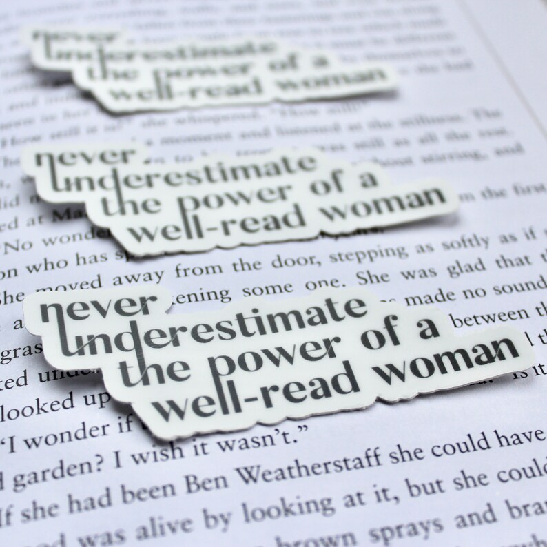 Reading Sticker, Laptop Sticker, Sticker for Hydroflask, Waterproof Sticker, Power of a Well-Read Woman Sticker, Laptop Decal image 3