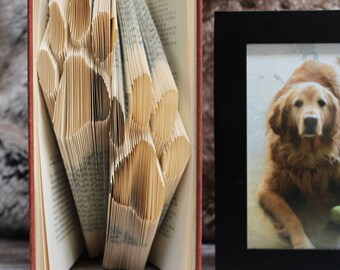 Paw Print Folded Book Art, Folded Book Art, Paw Print, Fur Mama Gift, Gift for dog lover, Dog Lover Gift, Dog Lover, Book Lover Gift