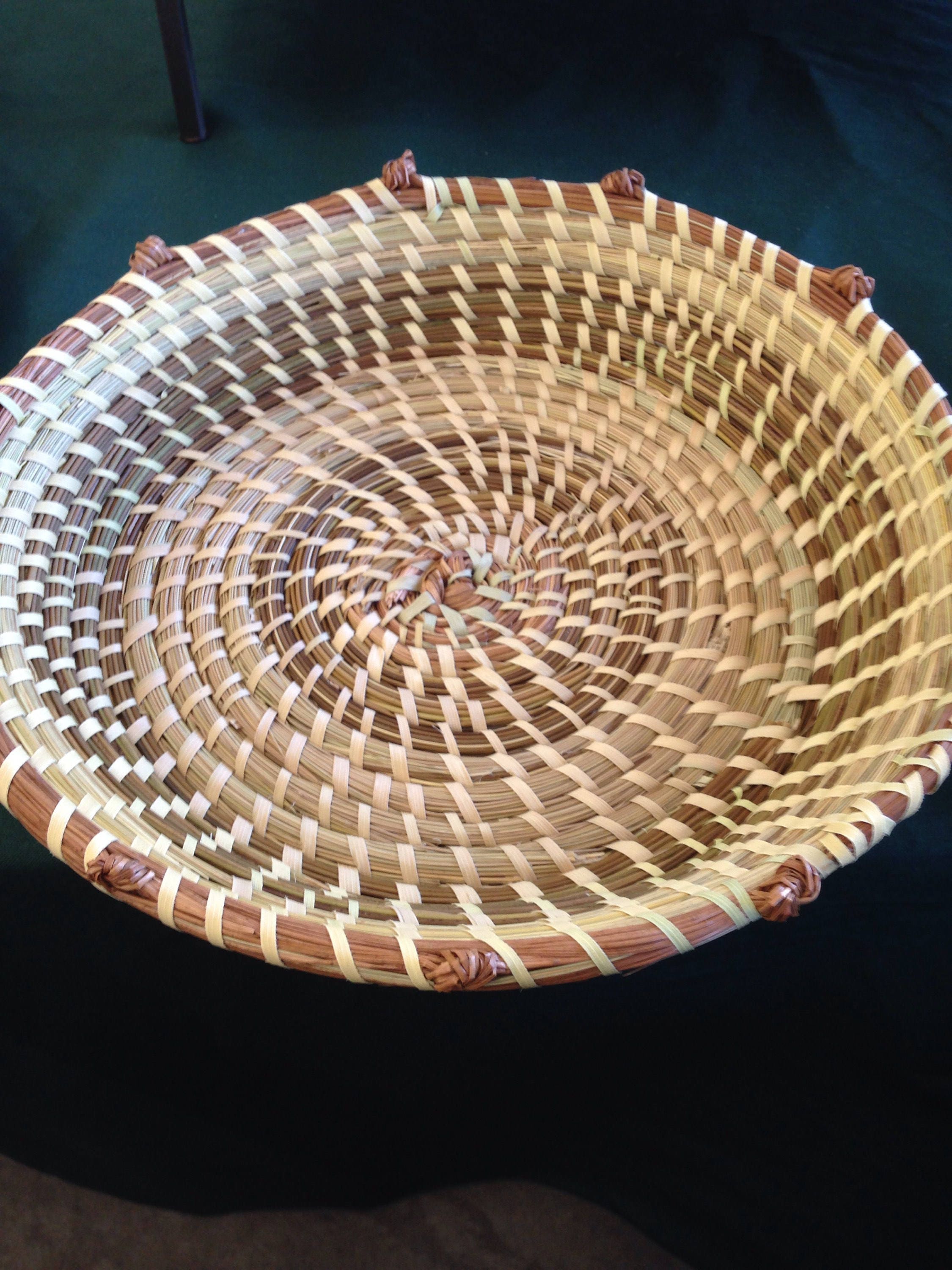 Charleston 2 baskets Sweetgrass Basket with Braided Edge 2 | Etsy