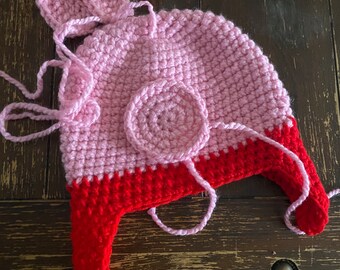 Pig Beanie - Made to order hat - shipping in the states included