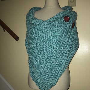 The Maggie Wrap shawl Very Versatile shown in Seafoam image 3