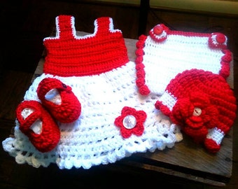 Little Knockout dress/hat/diaper cover/Mary Jane set - Ready to ship