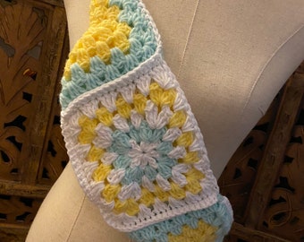 Bum bag - Crochet granny square Can be custom sized and select your color palette Made to order free shipping