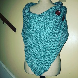 The Maggie Wrap shawl Very Versatile shown in Seafoam image 1