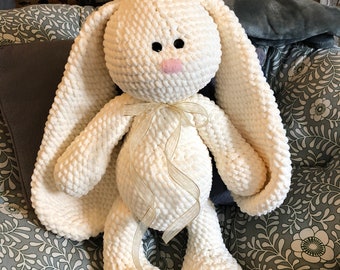 Giant Bunny made to order Soft chenille rabbit plush toy 23” tall