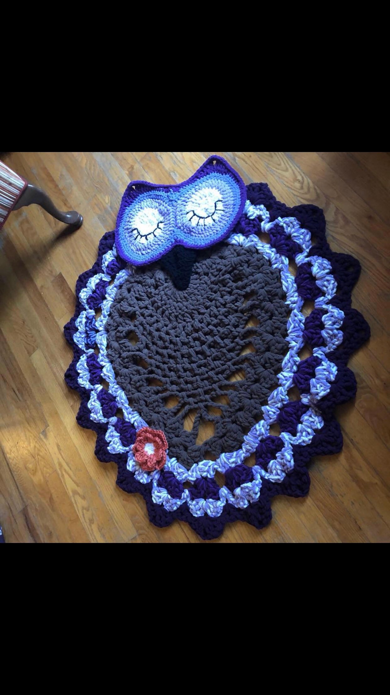 Crochet Owl Rug - made to order