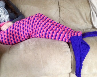 Mermaid Tail Lapghan - custom made in infant- adult in choice of colors