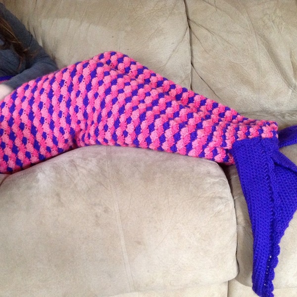 Mermaid Tail Lapghan - custom made in infant- adult in choice of colors