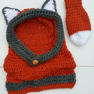 Fox Cowl hat and tail can be made to order toddler, child, and adult sizes