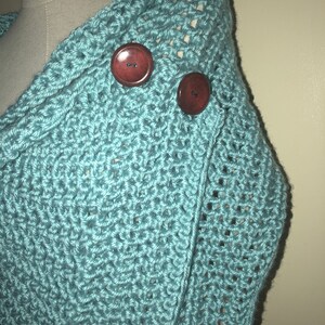 The Maggie Wrap shawl Very Versatile shown in Seafoam image 5