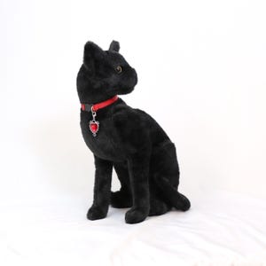 Red Cat Collar with Red Crystal Heart Charm Safety Breakaway Collar Adjustable Neck Size 8 to 12 Inches