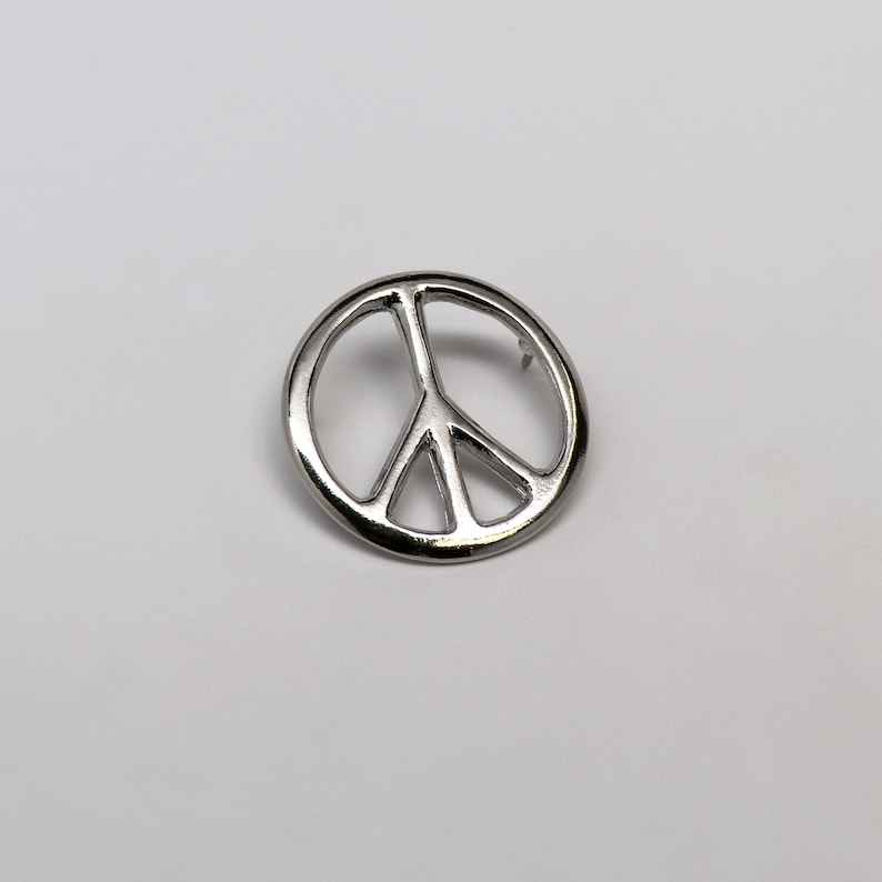 Peace Sign Hippie Jacket or Hat Pin Polished Silver Finish Pewter P-73 ...