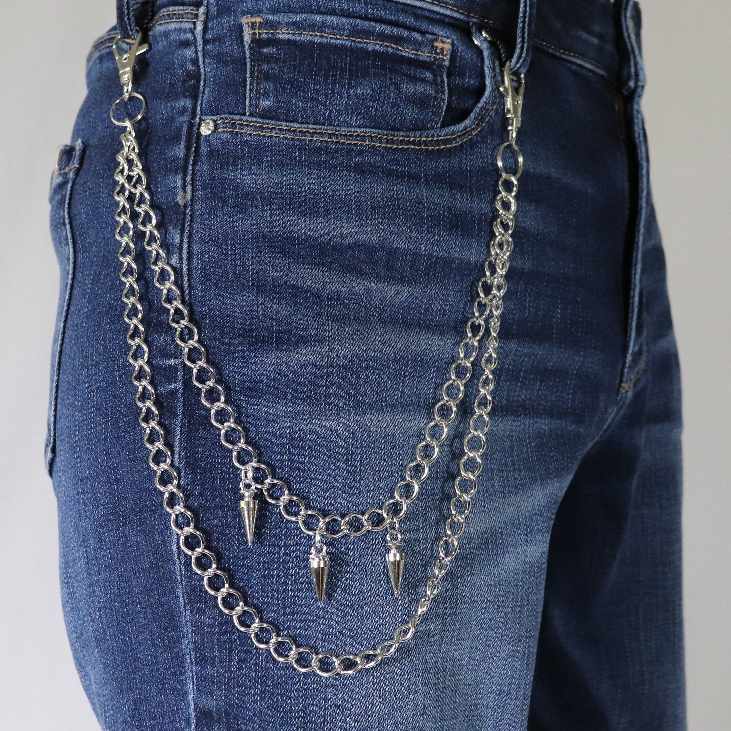 Silver Spike Wallet Chain - Etsy