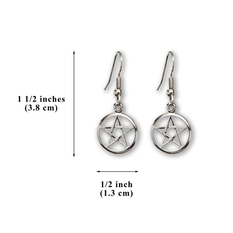 Mystical Wiccan Pentacle Necklace – Polished Silver Finish Pewter Pendant On 20" Chain