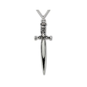 Sword with Enscribed Handle and Blade Medieval Rennaissance Pendant Necklace NK-375