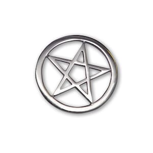 Gothic Pentacle Jacket or Hat Pin Polished Silver P-62