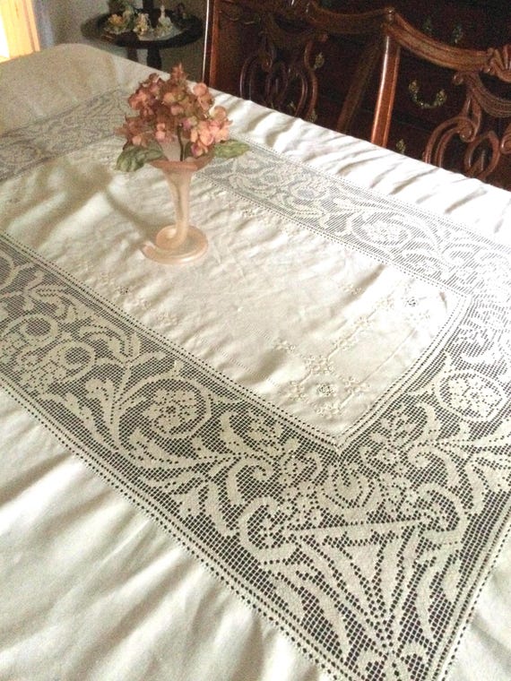 美しい状態のヴィンテージ手刺繍テーブルクロス - Etsy 日本
