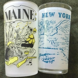 Maine und New York State Becher Vintage