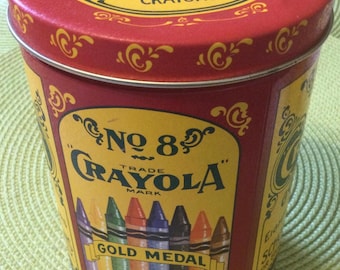 Crayola Gold Medal Tin With Unopened Box of 48 Crayons