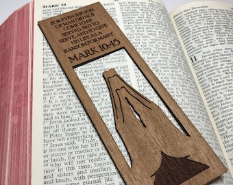 Wooden Bookmark. Bible Study Gift. Book Club Gift. Praying Hands. Bible Lovers. Religious Gift. Church Gift. Easter Basket. Gifts Under 10