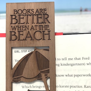Wooden Beach Bookmark. Reader Gift. Book Accessories. Beach Lover Gift. Vacation Reads. Easter Basket. Beach Themed Favor. Gifts Under 10