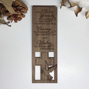 Serenity Prayer Bookmark. Serenity Courage Wisdom Gift Ideas. God Grant Me Serenity Bookmark. Christian Gifts Under 10. Bookmark for Bible. image 1