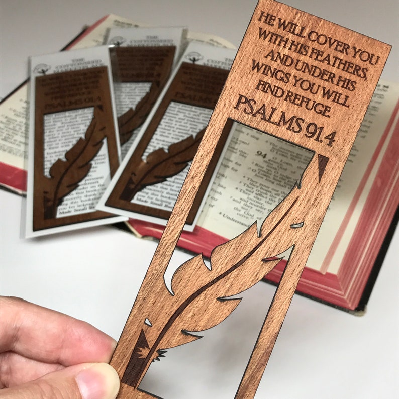 Wooden Bookmark. Bible Study Gift. Book Club Gift. Psalms 91. Etsy