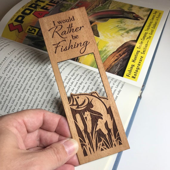 Wooden Fishing Bookmark. Reader Gift. Book Accessories. Fishing Lover Gift.  Vacation Reads. Easter Basket. Fish Themed Favor. Gifts Under 10 