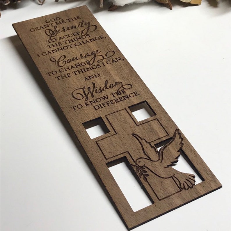 Serenity Prayer Bookmark. Serenity Courage Wisdom Gift Ideas. God Grant Me Serenity Bookmark. Christian Gifts Under 10. Bookmark for Bible. image 2