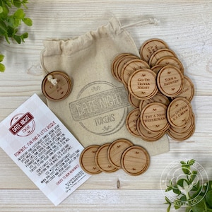 Personalized Date Night Tokens: Romantic Gift for Couples