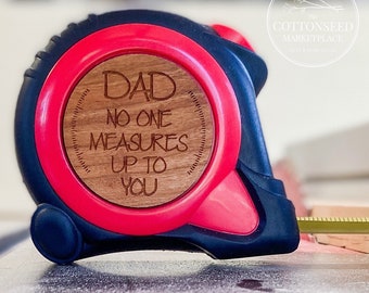 Father's Day Tape Measure for Dad. Personalized Wood Measuring Tape. 25 ft. Tape Measure. Customized Gift for Father's Day. Gift from Kids.